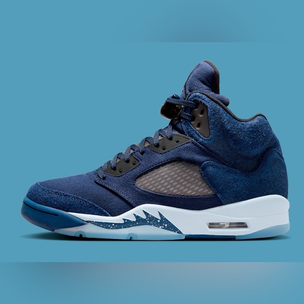 AIR JORDAN 5 MIDNIGHT NAVY black football grey FD6812-400 size 8 - 14 - Picture 3 of 12